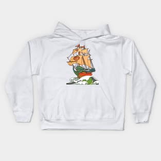 Retro Pirate Ship Kids Hoodie